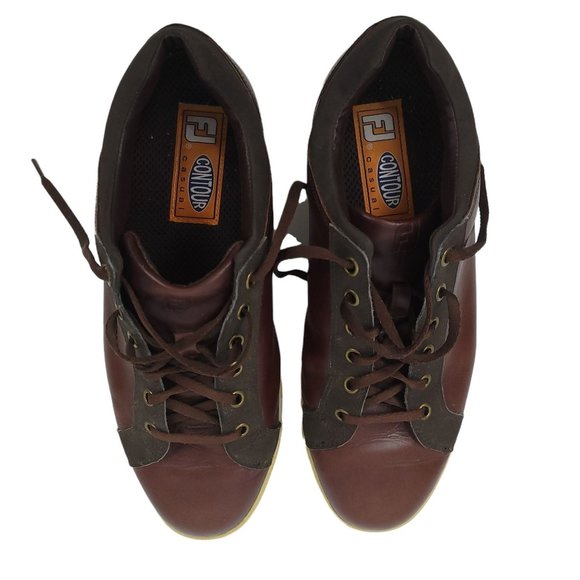 FootJoy FJ Contour Casual Spikeless Golf Shoes Mens Size 10 Brown Leather 54226 - Picture 6 of 10